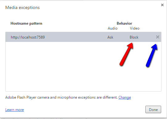 Media Exceptions Screen
